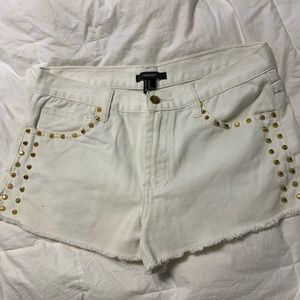 White denim shorts